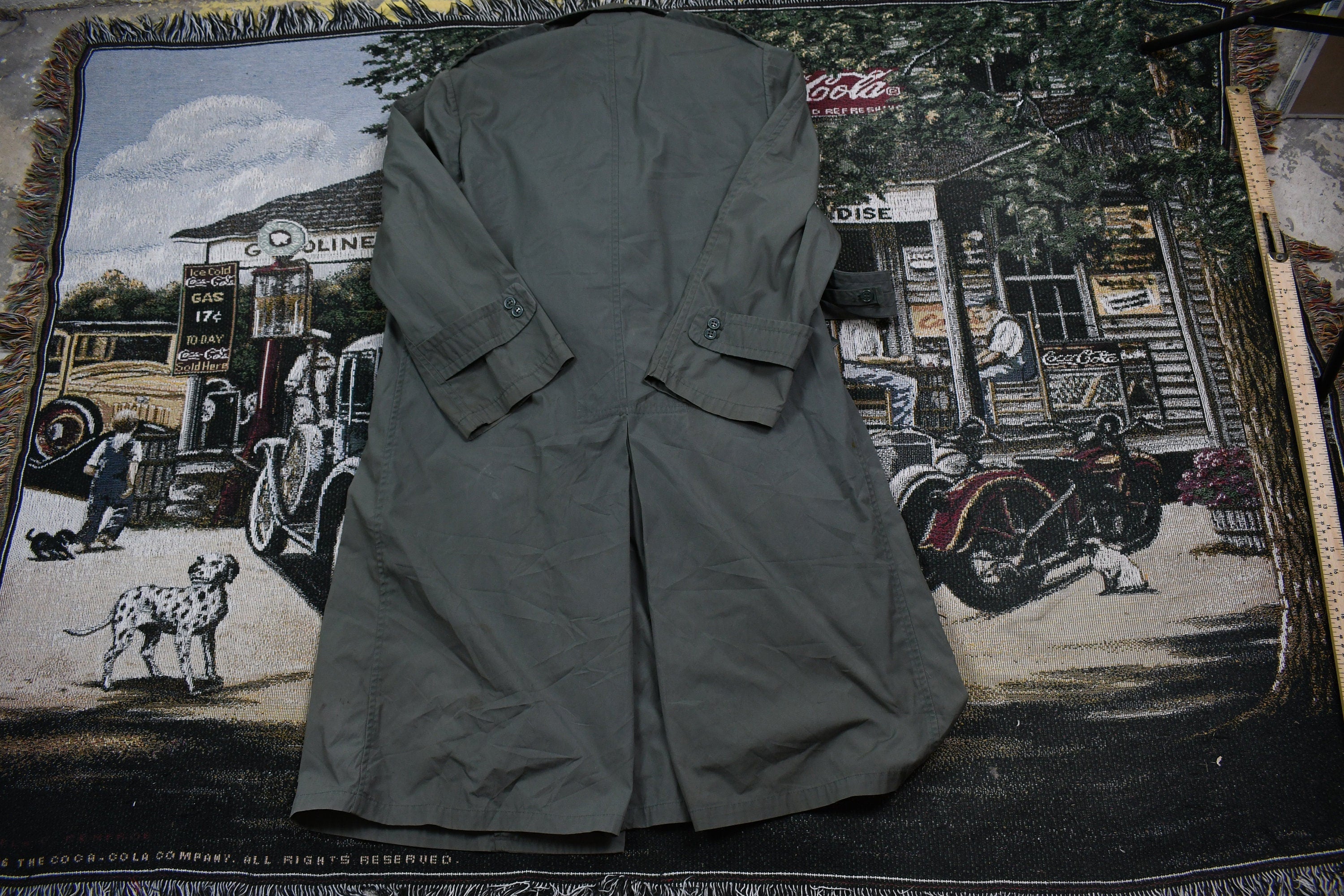 Vintage Army Military Button Down Overcoat