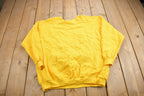 Vintage 1980s Hanes Herway Blank Yellow Raglan Crewneck Sweatshirt