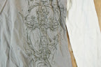Women Vintage Vigoss Y2K Bedazzled T-Shirt / Vigoss Grunge Skull Print / Contrast Stitch / Internet Famous Clothing / Over Dyed