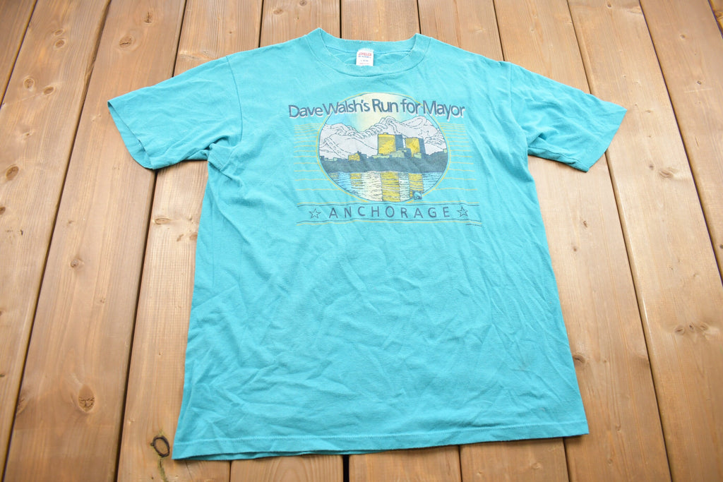Vintage 1980s Dave Walsh's Run For Mayor Graphic Russell T Shirt