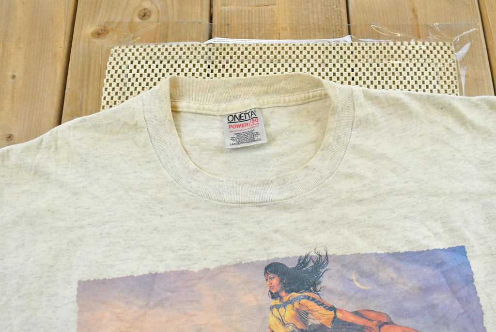 Vintage 1990s Daughter of the Moon First Nations Indigenous Native American Nature Graphic T-Shirt Mens L / Single Stitch / Outdoors