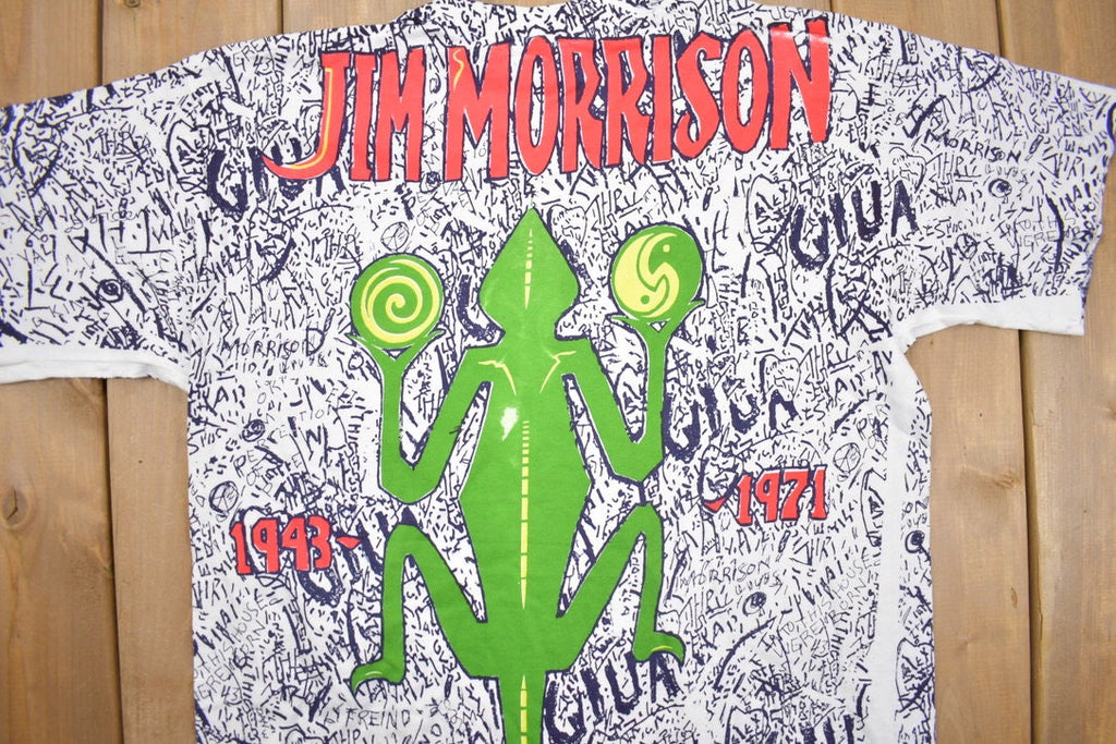 Vintage 1993 Jim Morrison lizard King All Over Print Graphic T Shirt