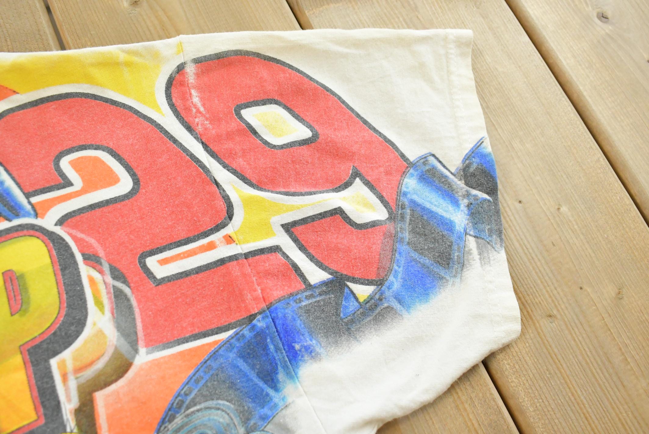 Vintage 1990s Kevin Harvick Looney Tunes All Over Print All Tuned Up NASCAR Racing T-Shirt Mens L / Racing Tee / 90s Nascar / Single Stitch