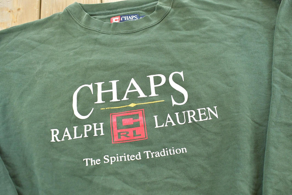 Vintage 1990s Chaps Ralph Lauren Distressed Crewneck Sweatshirt Men's XL