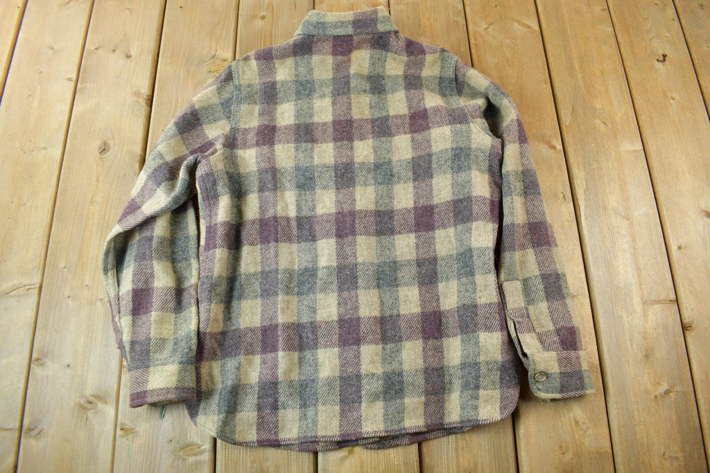 Vintage 1980s Woolrich Woman Plaid Wool Shacket