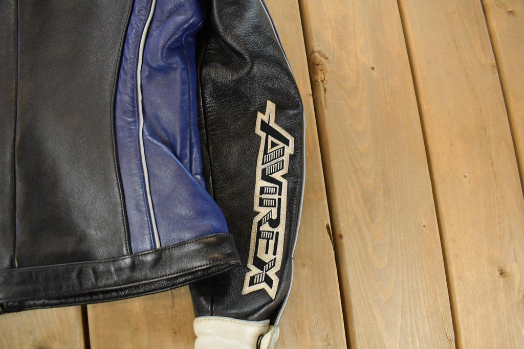 Vintage 1990s Avirex Racing Leather Varsity Jacket Women's S