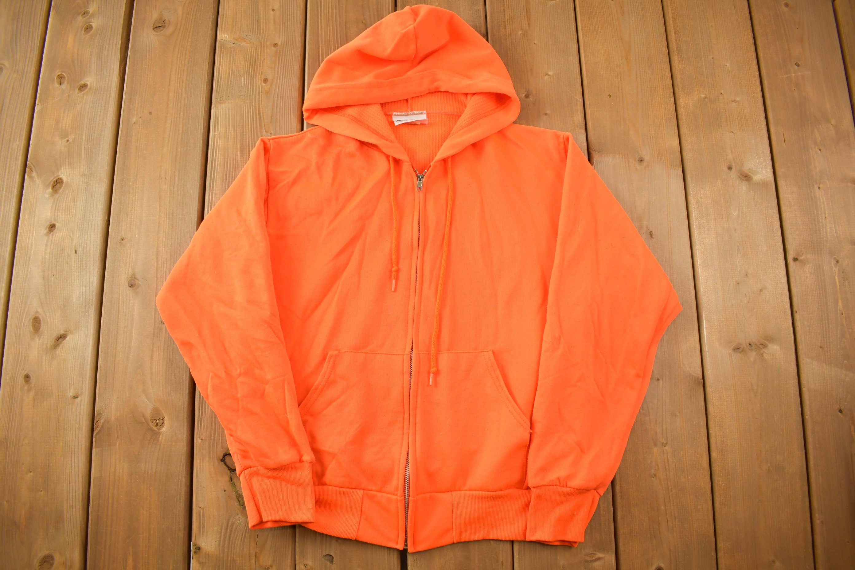 Vintage 1990s Neon Orange Bassett-Walker Hoodie