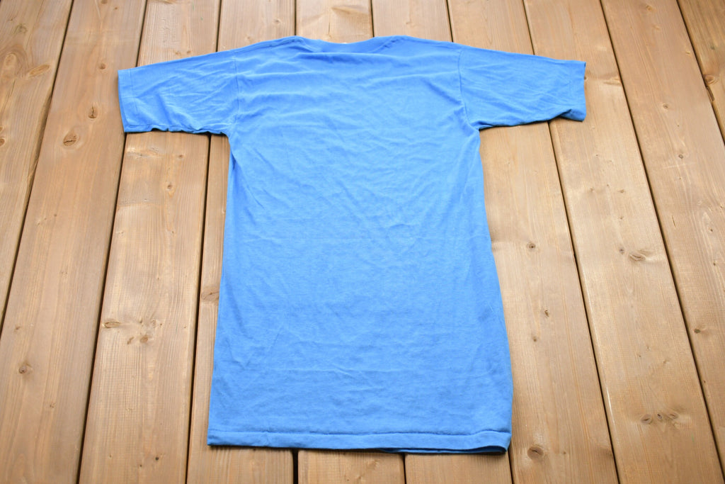 Vintage 1970s Health Knit Blue Basic T-Shirt