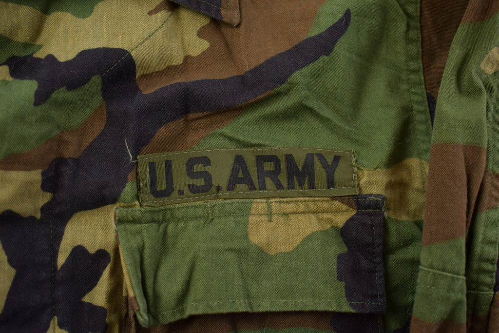 Vintage 1994s Military Woodland Camouflage Cold Weather Field Jacket