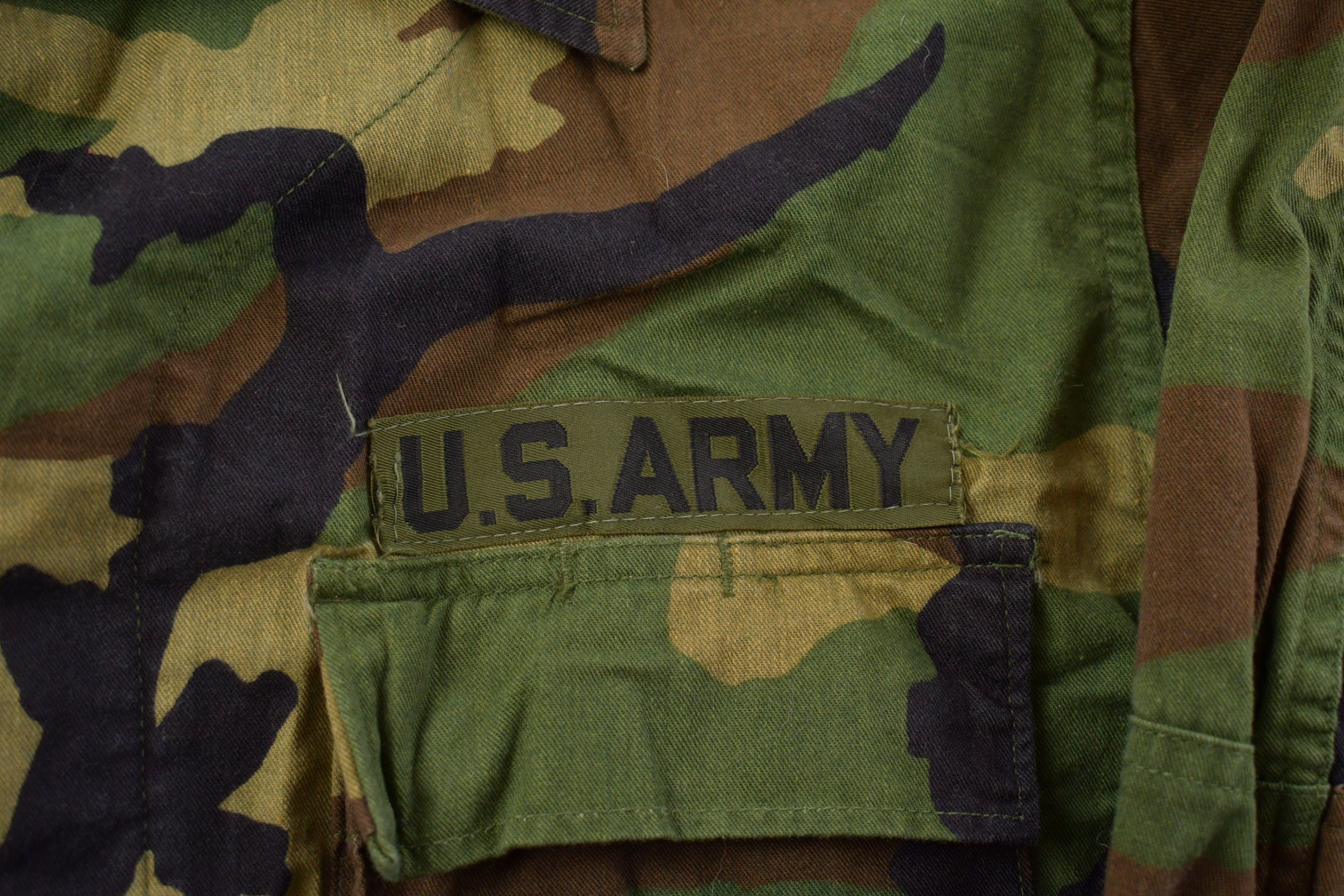 Vintage 1994s Military Woodland Camouflage Cold Weather Field Jacket