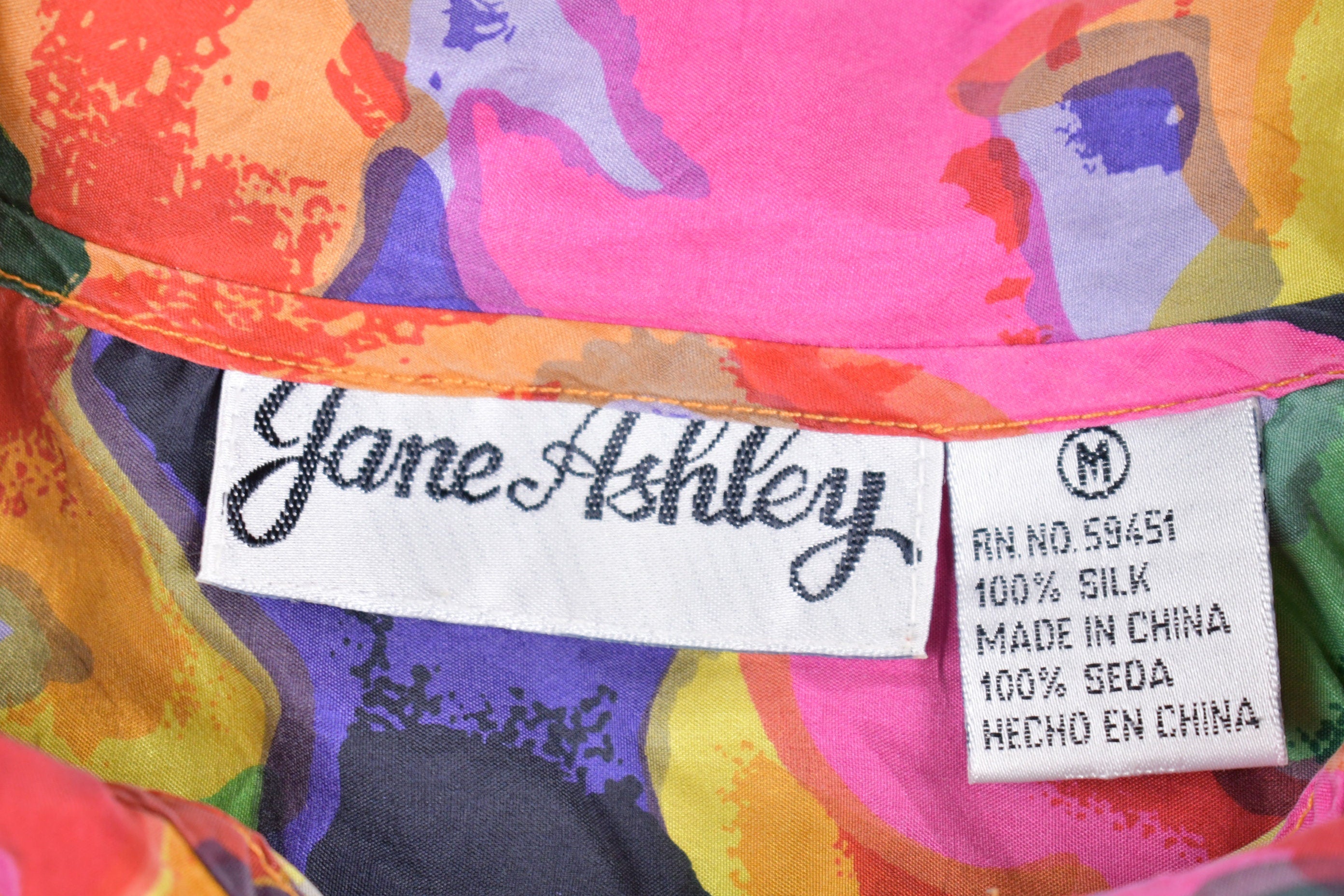 Vintage 1990s Jane Ashley Floral Short Sleeve Button Up Shirt