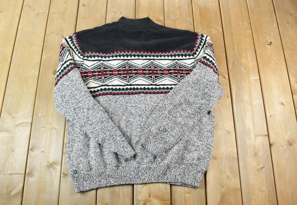 Vintage Y2K Chaps Ralph Lauren Knit Quarter Button Collared Crewneck Sweater