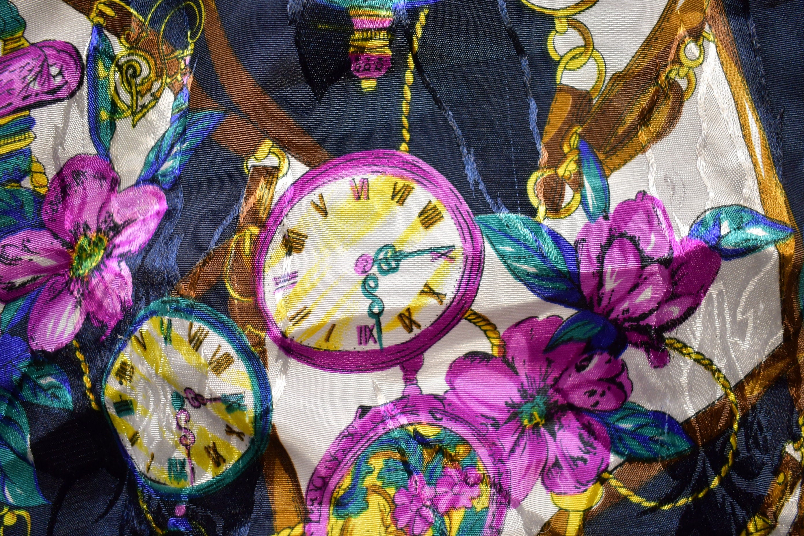 Vintage 1990s Pan Asia Abstract Clock Windbreaker