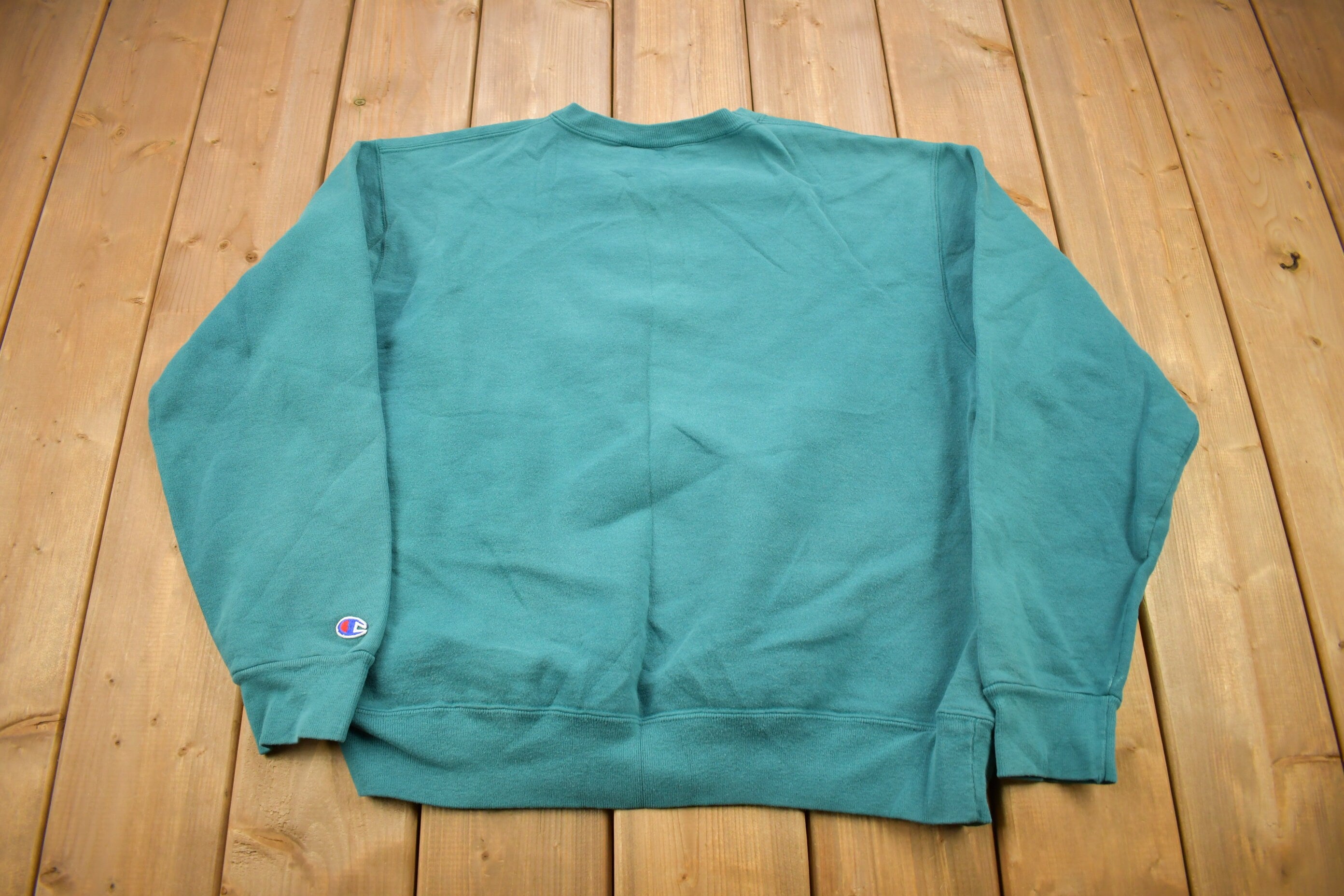 Vintage 1990s Champion Teal Crewneck Sweatshirt