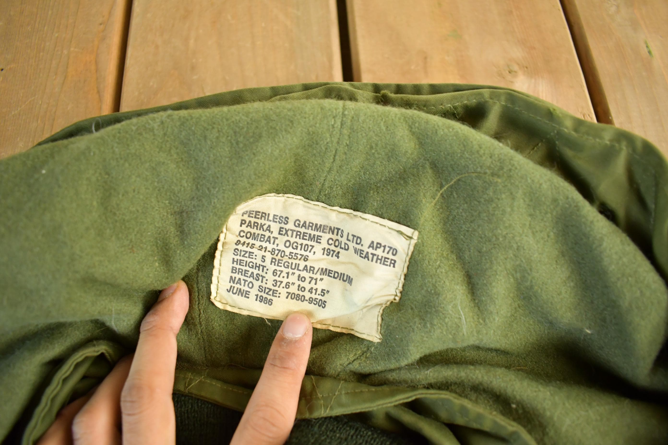 Vintage 1986 OG-107 Cold Weather Combat Military Jacket Men's M-L