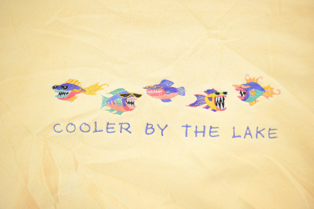 Vintage 1990s Cooler By The Lake Embroidered Fish Crewneck