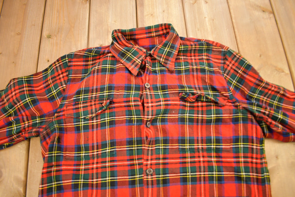 Vintage 1960s Lochan Authentic Tartan Plaid Flannel Button Up Shirt