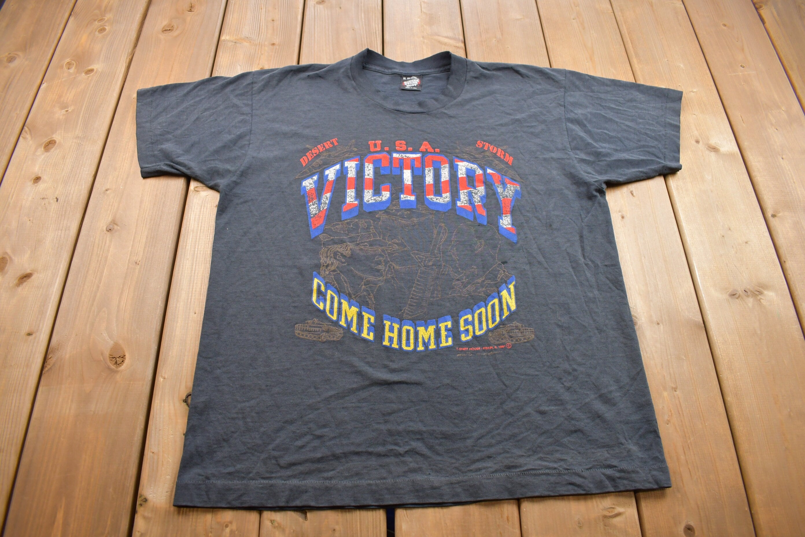 Vintage 1991 Desert Strom "Come Home Soon' Screen Stars T Shirt