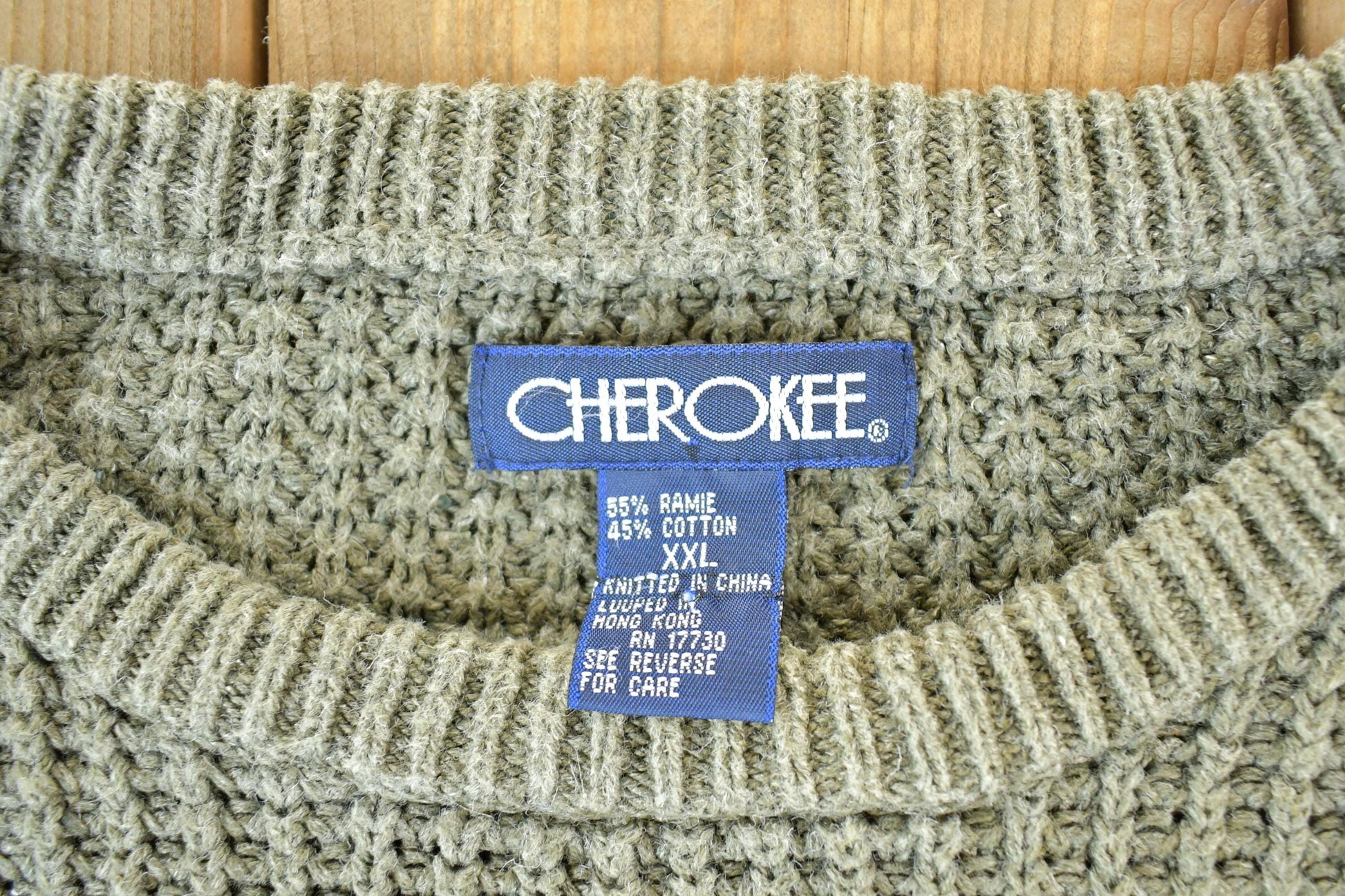 Vintage 1990s Cherokee Knit Abstract Pattern Crewneck Sweater Made In/ 90s Crewneck / Preppy Knits