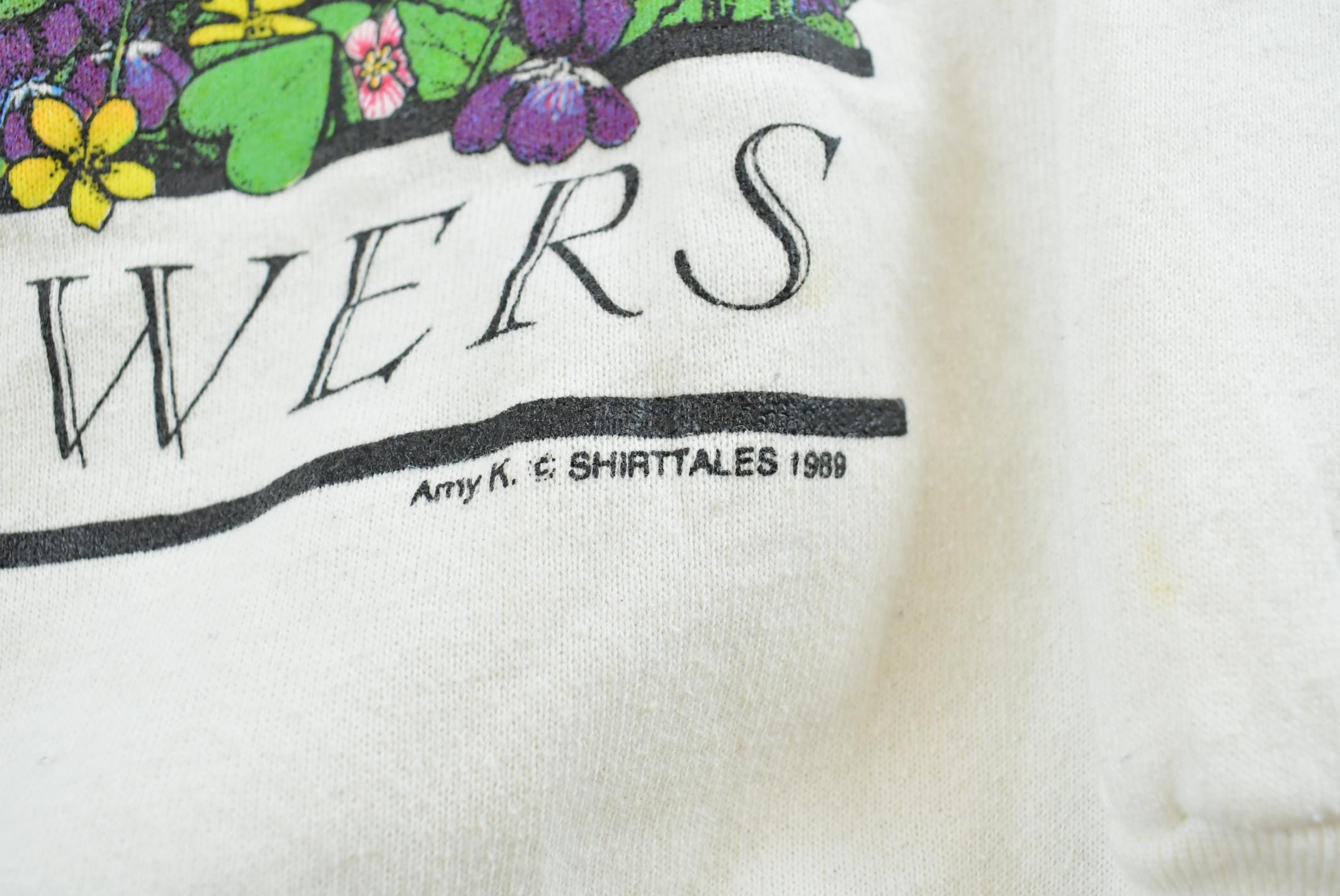Vintage 1989 Nature Print Wildflowers Sweatshirt Mens
