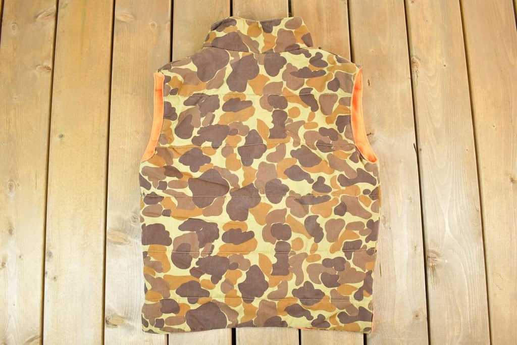 Vintage 1990's Duck Camo Military Button Up Army Vest