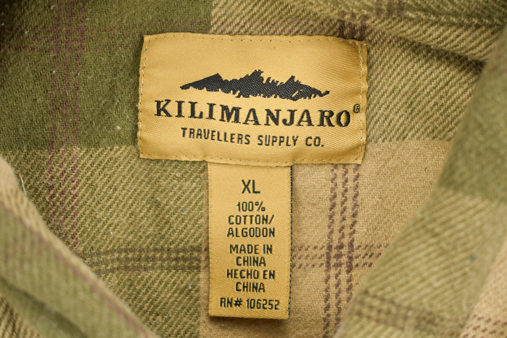 Vintage 1990s Kilimanjaro Plaid Button Up Shirt