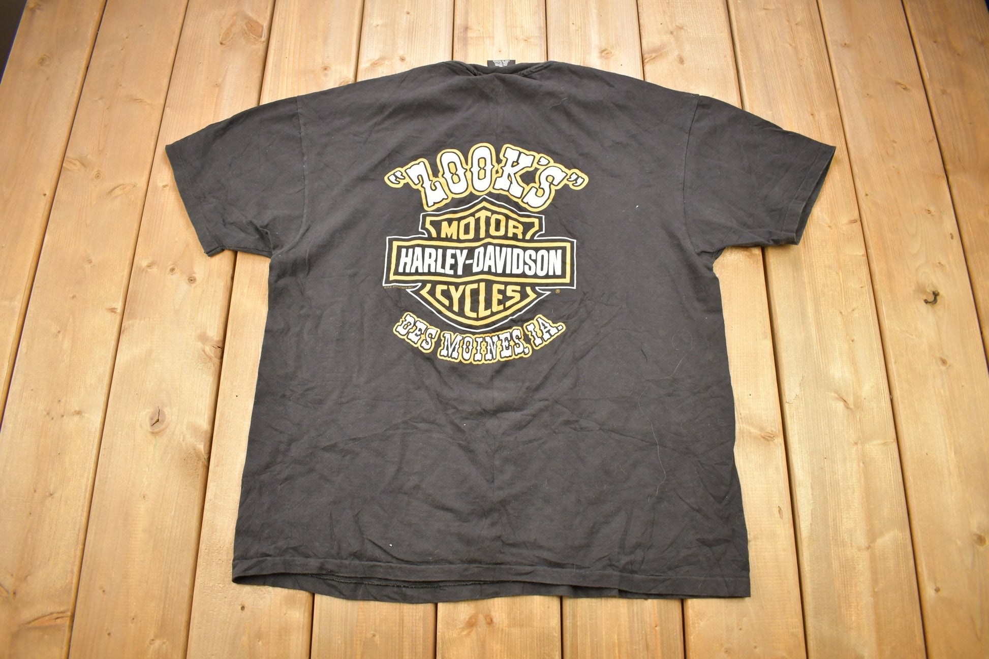 Vintage 1995 Harley Davidson Motorcycles "Zooks" Des Moines IA T-Shirt