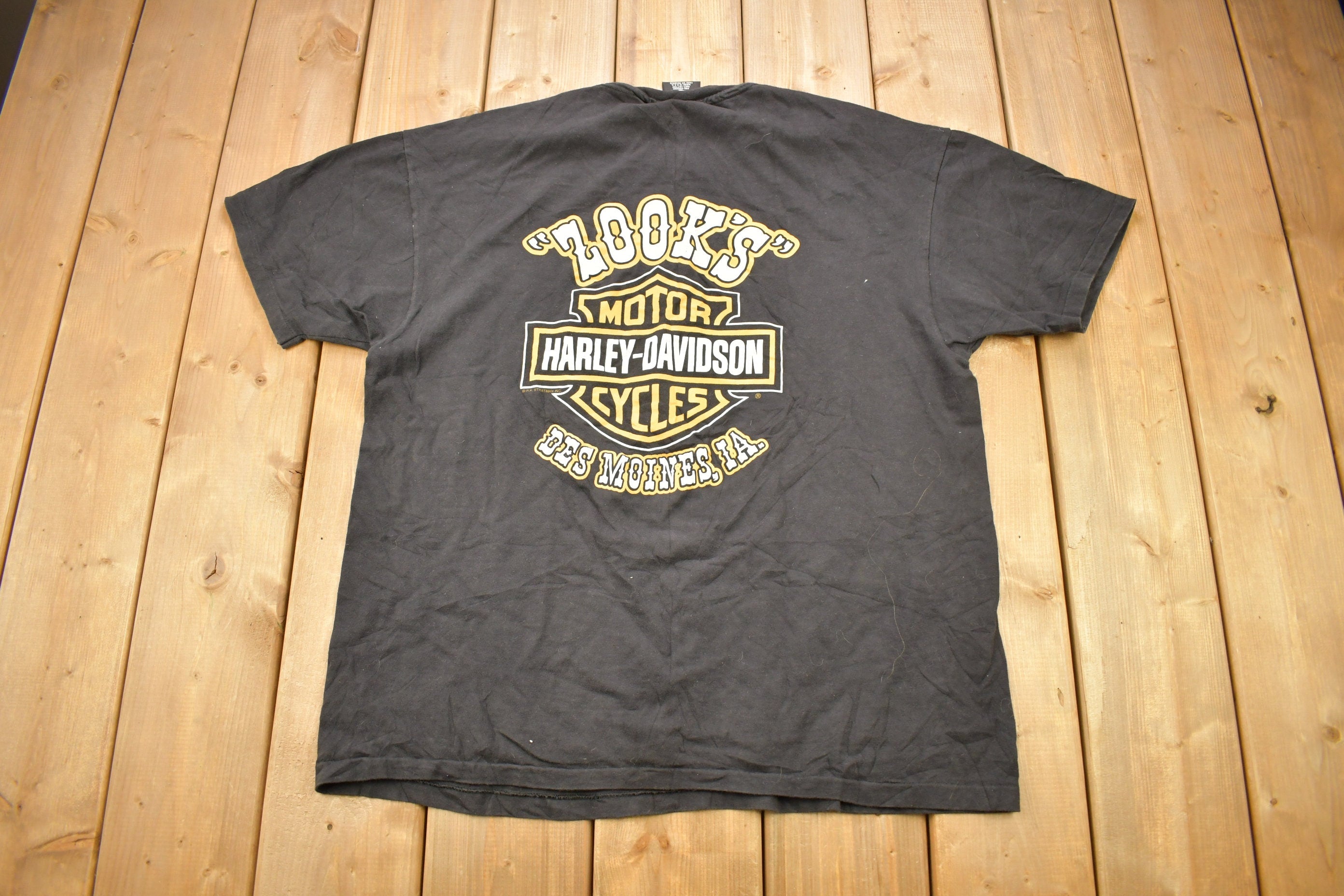 Vintage 1995 Harley Davidson Motorcycles "Zooks" Des Moines IA T-Shirt