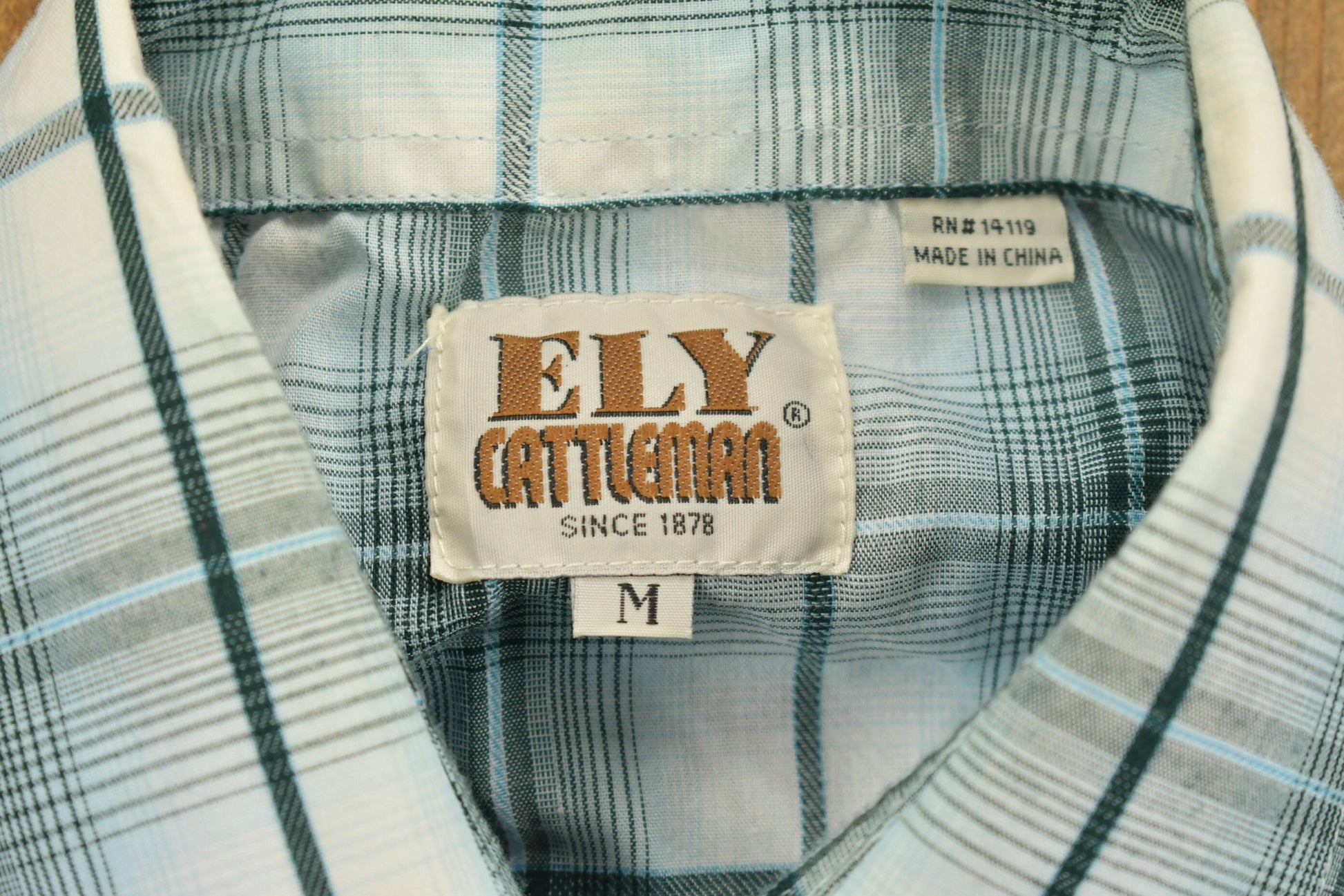 Vintage 1990s Ely Cattleman Western Flannel Button Up Short Sleeve Shirt