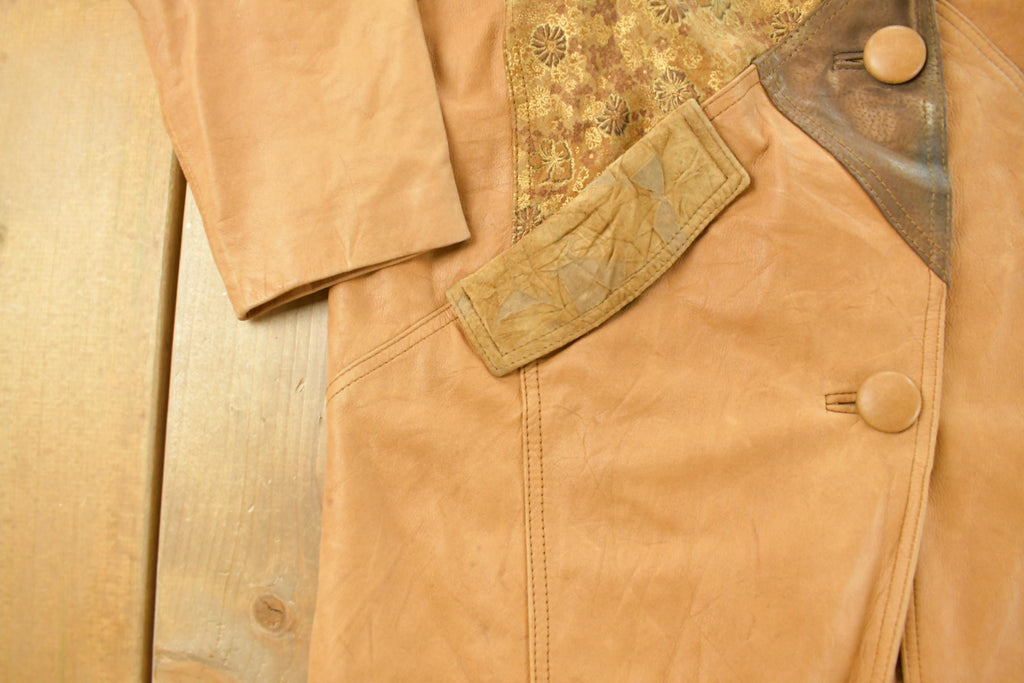 Vintage 1990s Maggie Lawrence Leather Trench Coat Women's Large