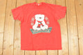 Vintage 1991 Cute Teddy Bear North Pole Christmas Crewneck T Shirt Men's L