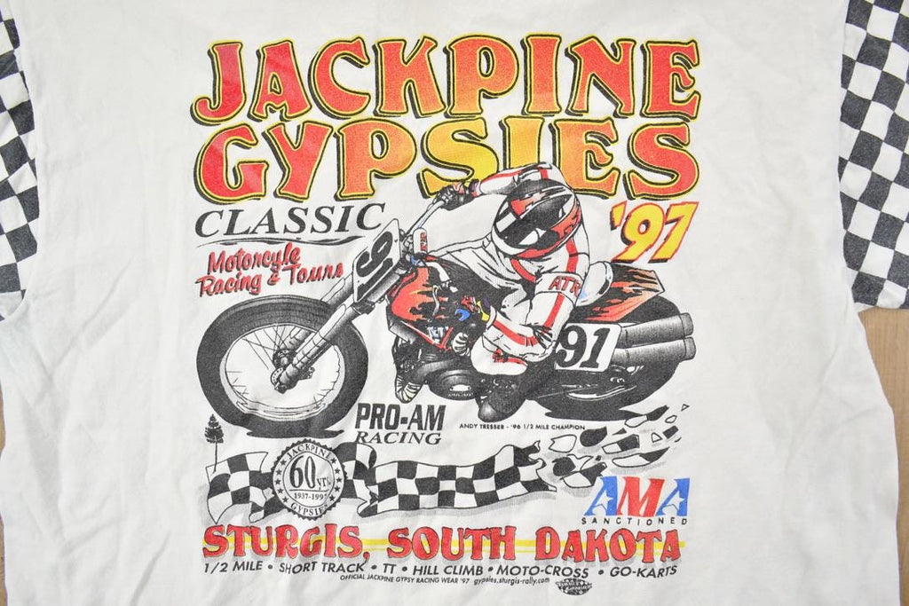 Vintage 1997 Jackpine Gypsies Motocross Racing T-Shirt