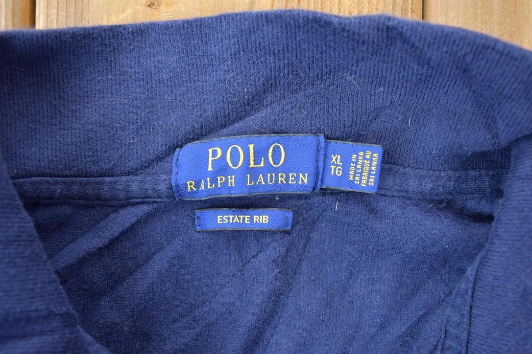 Vintage 1990s Polo Ralph Lauren Knit Quarter Zip Mock Neck Sweater