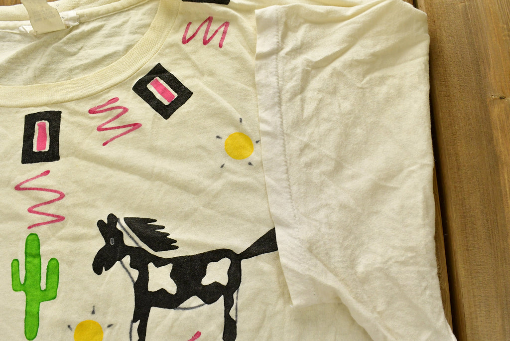 Vintage 1990s All Over Print Horse Graphic T-Shirt