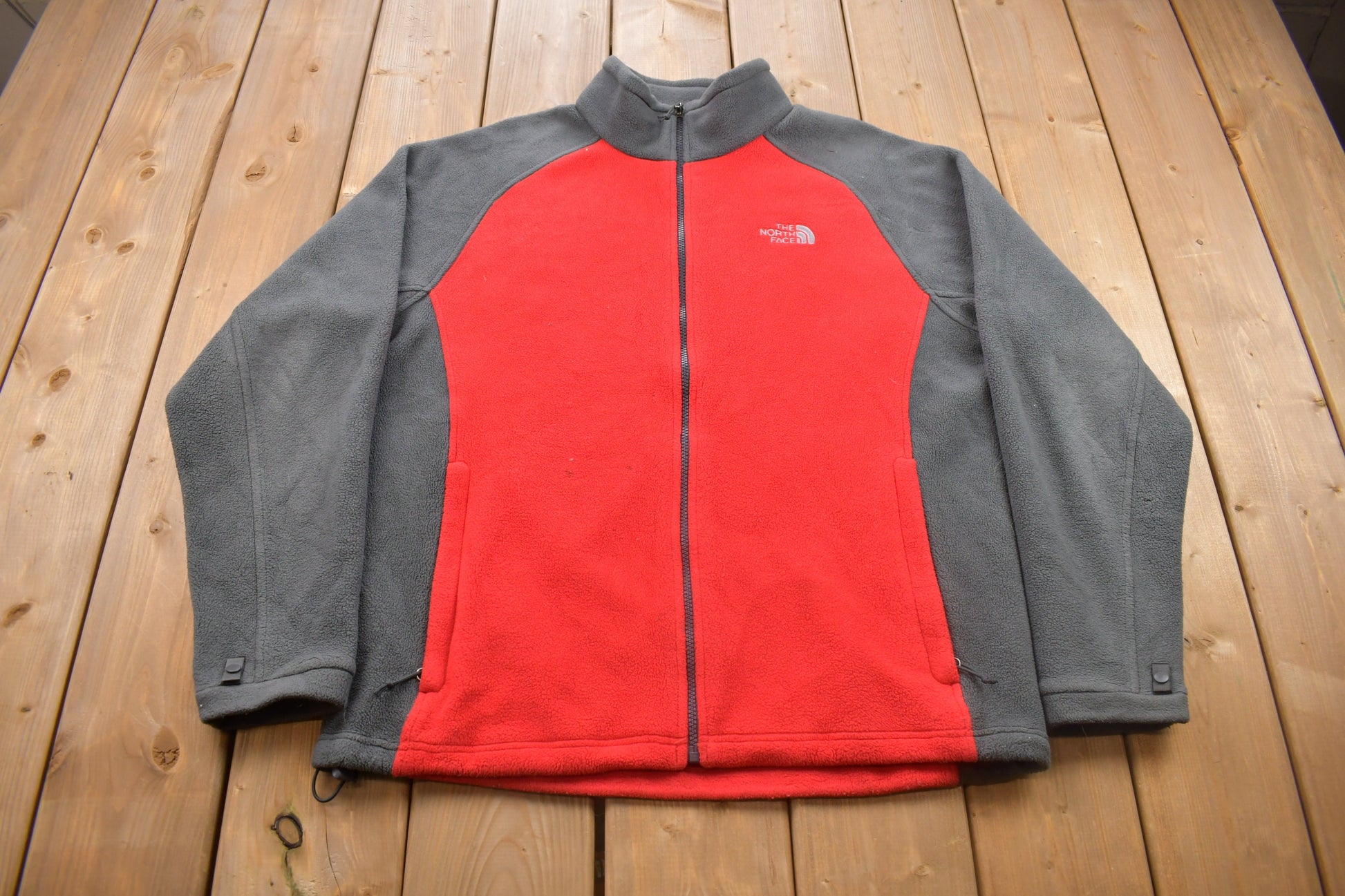 Vintage 1990s North Face Fleece Zip Up Sweater / Stained / Outdoorsman / 90s Sweater / Streetwear / Hiking / Fleece Zip up