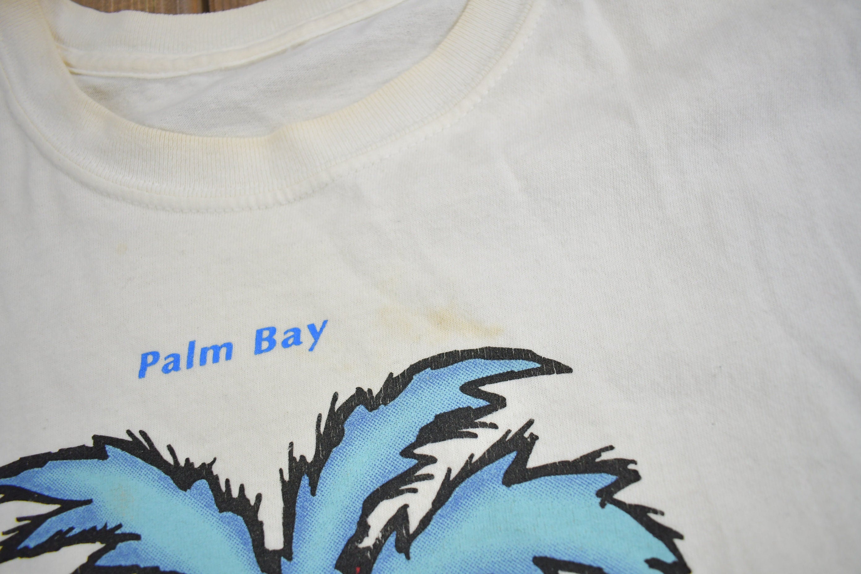 Vintage 1980s Palm Bay Palm Tree Graphic Souvenir T Shirt