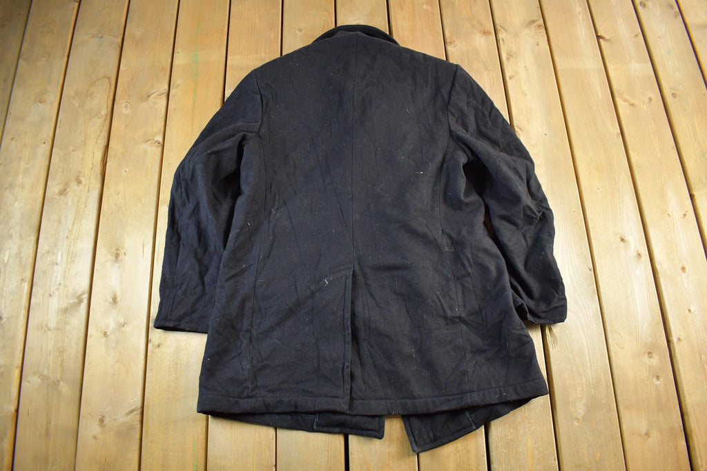Vintage 1984 Navy Wool Peacoat Men's Large