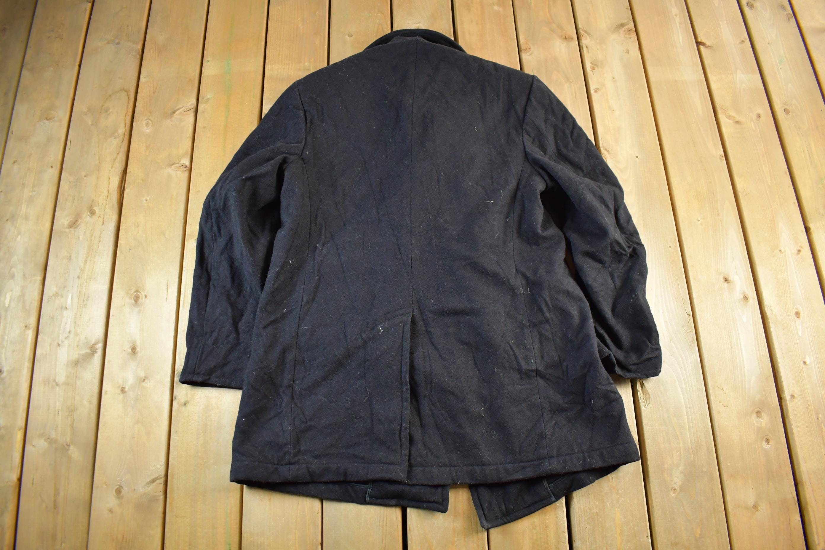 Vintage 1984 Navy Wool Peacoat Men's Large