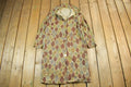 Vintage 1960s Floral Art Cute Trench Coat Women's S-M