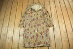 Vintage 1960s Floral Art Cute Trench Coat Women's S-M