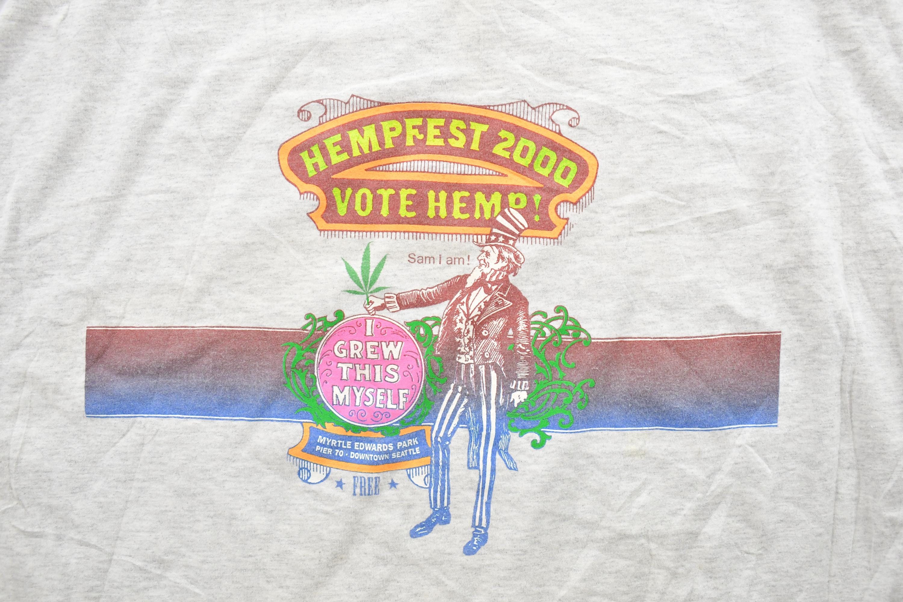 Vintage 2000 Hempfest 2000 Vote Hemp Graphic T-Shirt