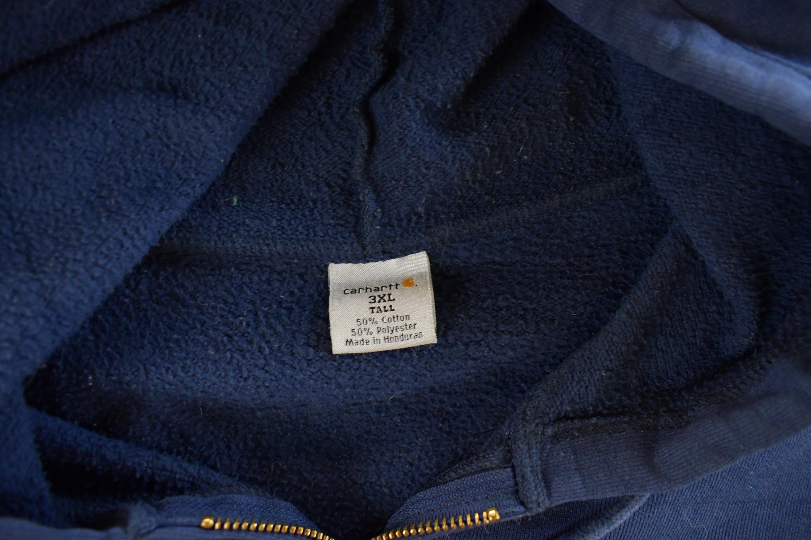 Vintage 1990s Carhartt Full Zip Hoodie Jacket Men's 3XL Tall