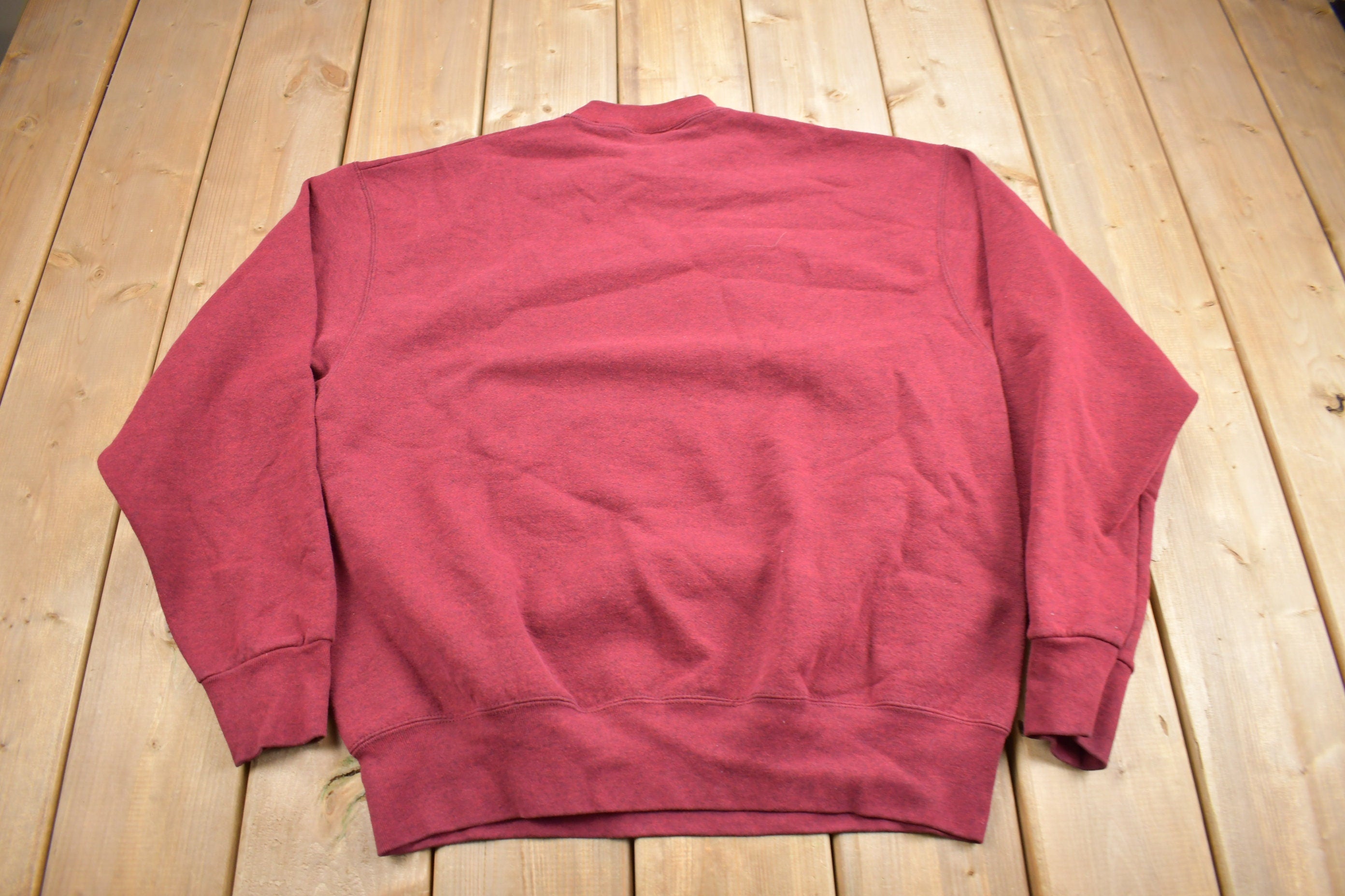 Vintage 1990s Blank Red Mockneck Sweatshirt