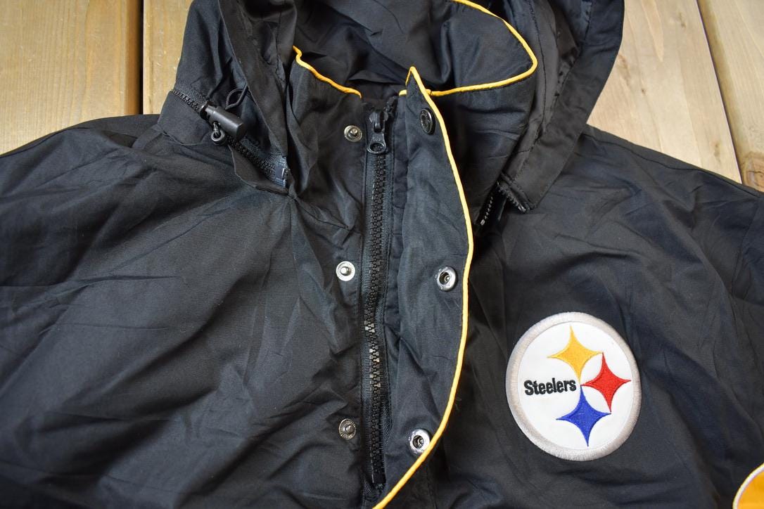 Vintage Y2k NFL Pittsburg Steelers Embroidered Removable Hooded Jacket