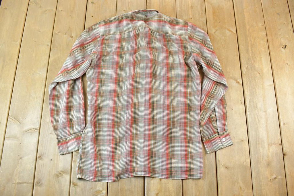 Vintage 1980s Red Plaid Western Button Up Shirt