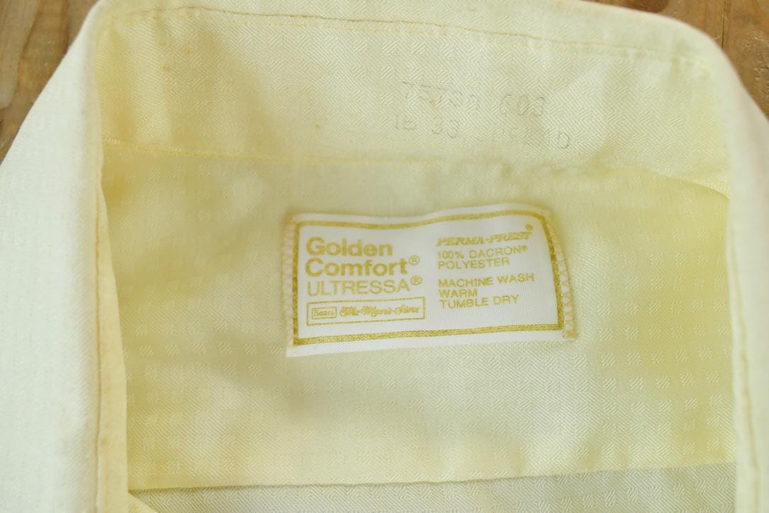 Vintage 1970s Dress Shirt Button Up Shirt  Vintage Golden Comfort Dress Shirt  Solid Button Up  Cowboy Shirt  Preppy Button Up