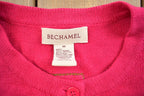 Vintage 1990s Bechamel Patchwork PinkKnit Cardigan Sweater