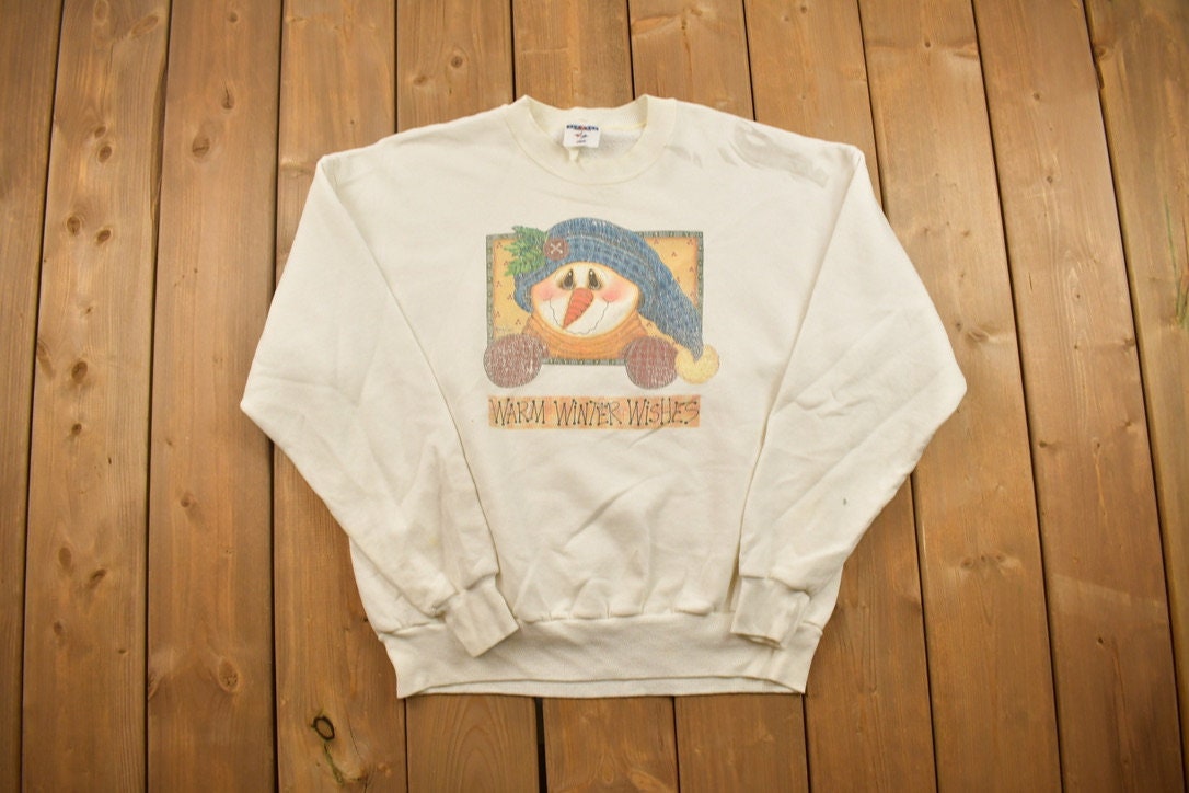 Vintage 1990s Warm Winter Wishes Crewneck Sweatshirt