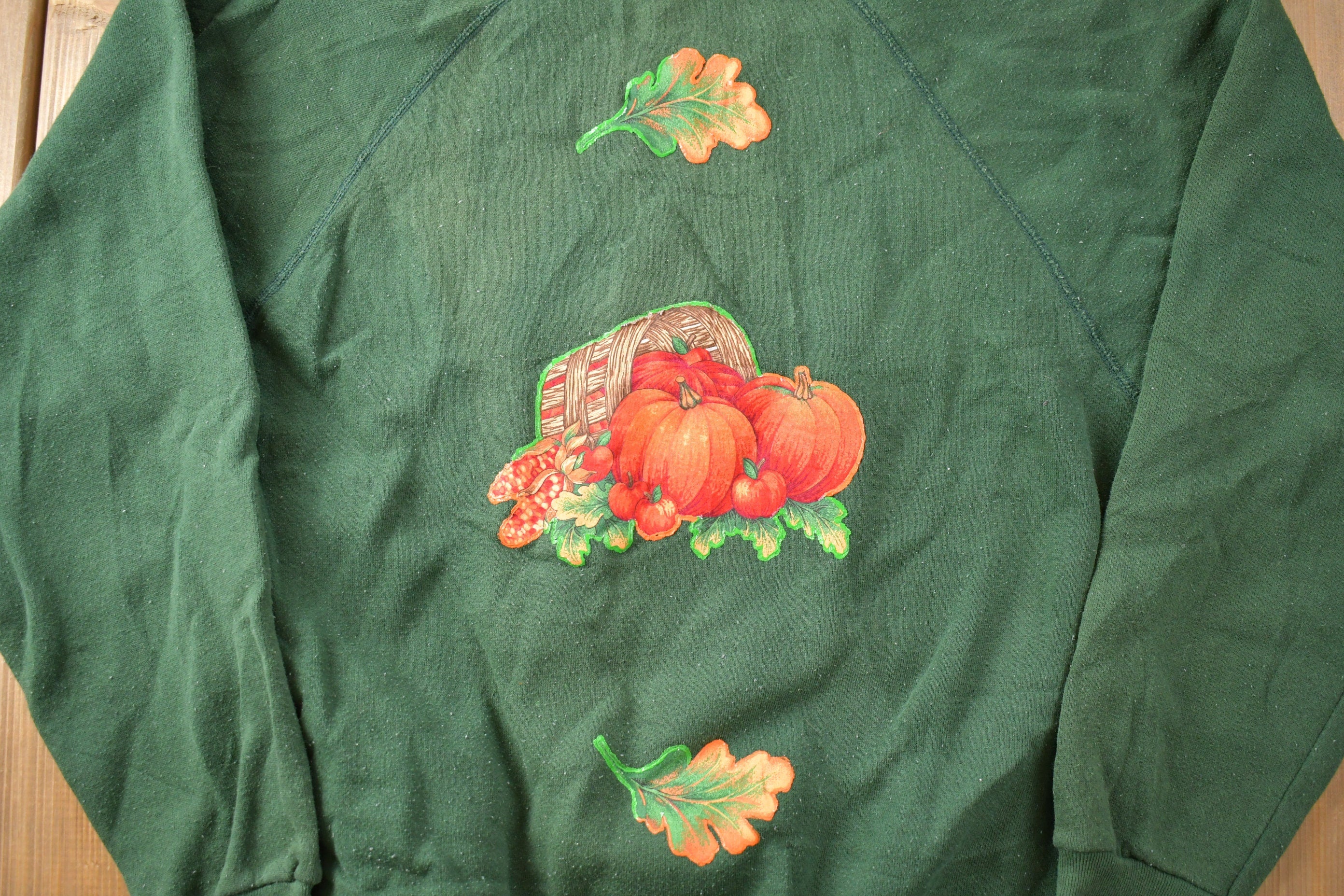 Vintage 1990s Cute Fall Theme Pumpkin Crewneck Sweater