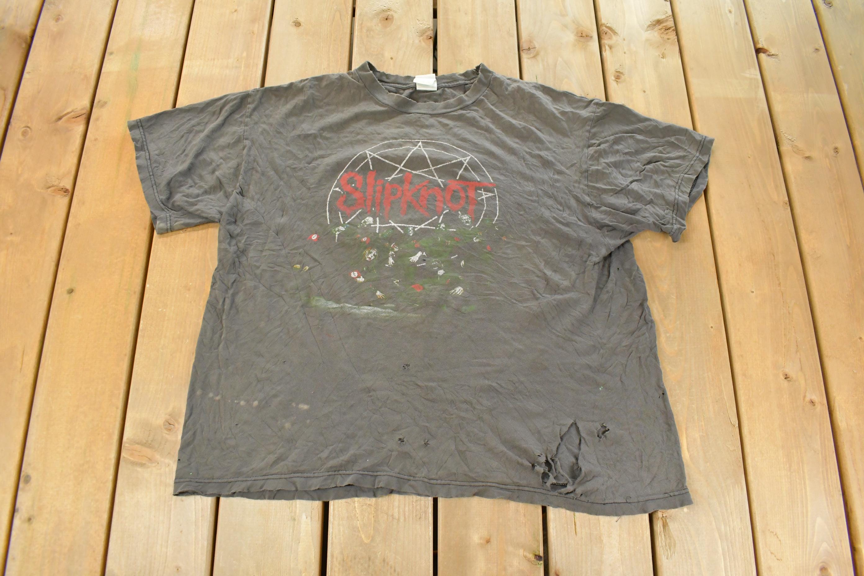 Vintage Y2K Thrashed Slipknot All Over Print Band Tee Men's XL / AOP / Heavy Metal Shirt / Rock Tee / Vintage Band Tee / Distressed